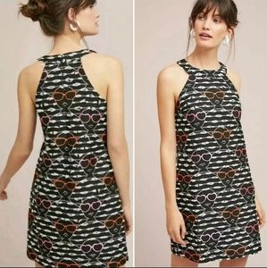Anthropologie Hutch Motif Faces Halter Dress XL